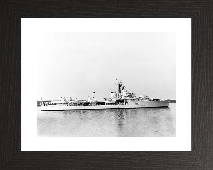 HMS Alamein (D17) Royal Navy Battle Class Destroyer Starboard View Photo Print Wall Art Naval Decor Posters, Prints, & Visual Artwork Hampshire Prints 10 x 8 Black Frame Yes