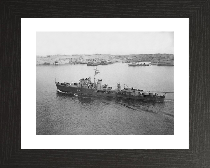 HMS Calpe (L71) Royal Navy Hunt Class Destroyer High Port Side View Photo Print Wall Art Decor Posters, Prints, & Visual Artwork Hampshire Prints 10 x 8 Black Frame Yes