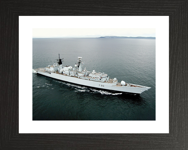 HMS Campbeltown (F86) Royal Navy Type 22 Frigate High Starboard View Photo Print Wall Art Decor Posters, Prints, & Visual Artwork Hampshire Prints 10 x 8 Black Frame Yes