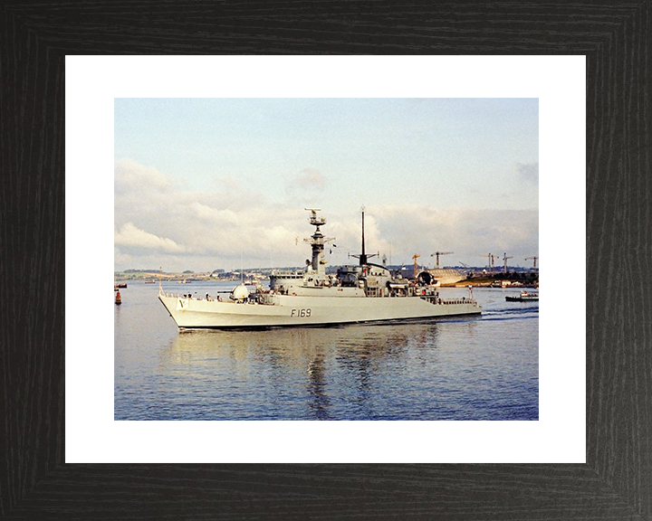 HMS Amazon (F169) Royal Navy Type 21 Frigate Leaving Harbour at Sunset Photo Print Wall Art Decor Posters, Prints, & Visual Artwork Hampshire Prints 10 x 8 Black Frame Yes