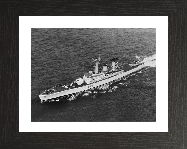 HMS Ajax (F114) Photo Print - Underway - Royal Navy Leander Class Frigate Posters, Prints, & Visual Artwork Hampshire Prints 10 x 8 Black Frame Yes