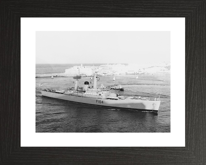 HMS Dido (F104) Royal Navy Leander Class Frigate Valletta Malta Photo Print Wall Art Decor Posters, Prints, & Visual Artwork Hampshire Prints 10 x 8 Black Frame Yes