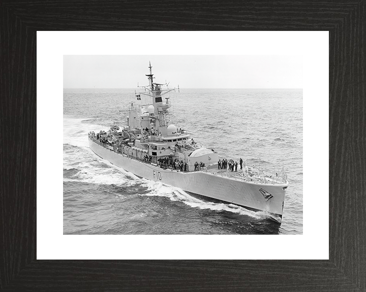 HMS Aurora (F10) Royal Navy Leander Class Frigate High Starboard Bow View Photo Print Wall Art Decor Posters, Prints, & Visual Artwork Hampshire Prints 10 x 8 Black Frame Yes