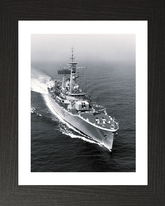 HMS Charybdis (F75) Photo Print - At sea 1976 - Royal Navy Leander Class Frigate Hampshire Prints 10 x 8 Black Frame Yes