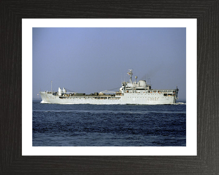 RFA Sir Geraint (L3027) Photo Print - Port Beam View - Royal Fleet Auxiliary Round Table Class Ship Hampshire Prints 10 x 8 Black Frame Yes