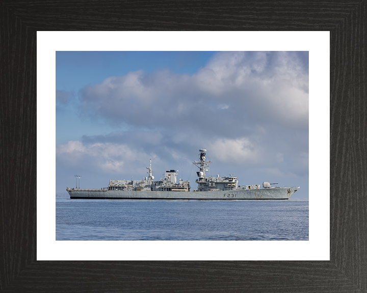 HMS Argyll (F231) Photo Print - Starboard View 2021 - Royal Navy Type 23 Frigate Posters, Prints, & Visual Artwork Hampshire Prints 10 x 8 Black Frame Yes