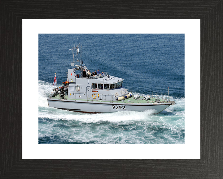 HMS Charger (P292) Royal Navy Archer Class Patrol Vessel Underway Photo Print Wall Art Decor Posters, Prints, & Visual Artwork Hampshire Prints 10 x 8 Black Frame Yes