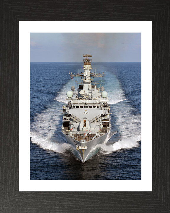 HMS Kent (F78) Photo Print - at sea 2015 - Royal Navy Type 23 Frigate Hampshire Prints 10 x 8 Black Frame Yes