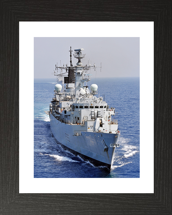 HMS Cumberland (F85) Royal Navy Type 22 Frigate At Sea Portrait Photo Print Wall Art Decor Posters, Prints, & Visual Artwork Hampshire Prints 10 x 8 Black Frame Yes