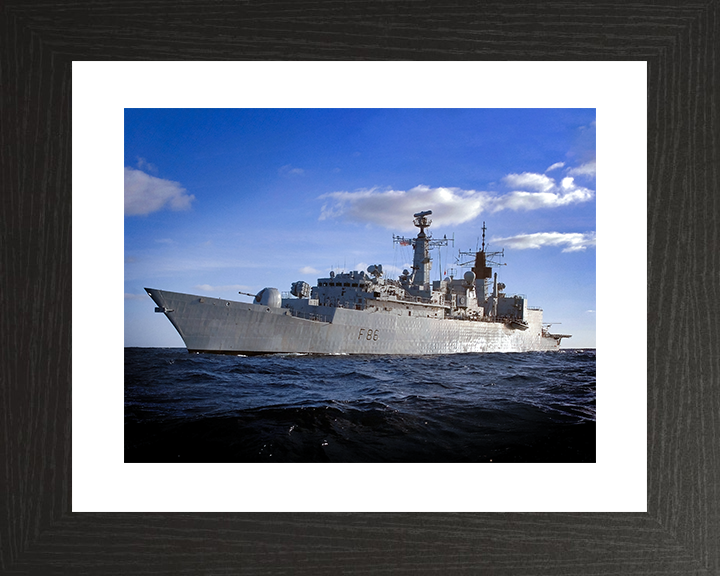 HMS Campbeltown (F86) Royal Navy Type 22 Frigate Low Port Side View Photo Print Wall Art Decor Posters, Prints, & Visual Artwork Hampshire Prints 10 x 8 Black Frame Yes