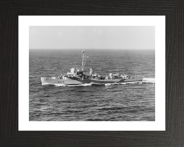 HMS Thornborough (K574) Photo Print - At Sea - Royal Navy Captain Class Frigate Hampshire Prints 10 x 8 Black Frame Yes