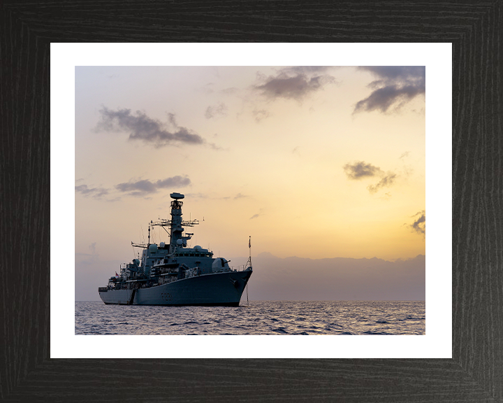 HMS Argyll (F231) Royal Navy Type 23 Frigate Anchored off Montserrat 2014 Photo Print Wall Art Decor Posters, Prints, & Visual Artwork Hampshire Prints 10 x 8 Black Frame Yes