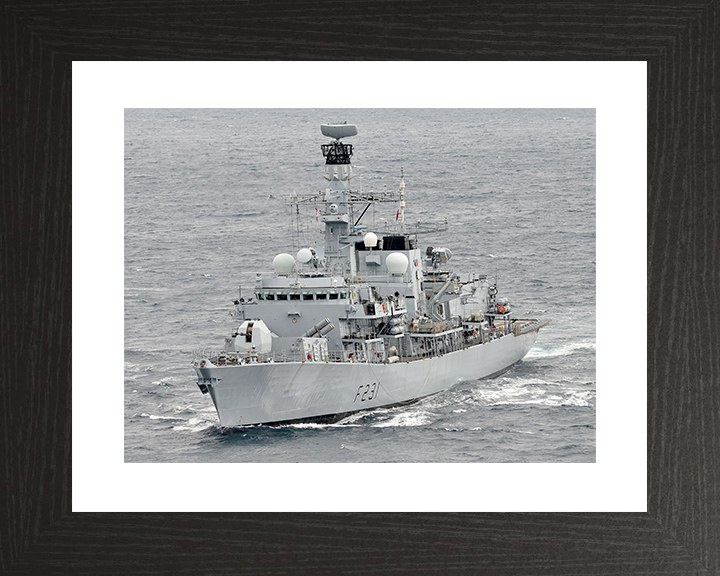 HMS Argyll (F231) Royal Navy Type 23 Frigate Caribbean 2014 Photo Print Wall Art Naval Decor Posters, Prints, & Visual Artwork Hampshire Prints 10 x 8 Black Frame Yes