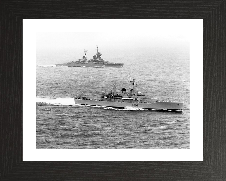 HMS Ajax (F114) Photo Print - North Sea 1976 - Royal Navy Leander Class Frigate Posters, Prints, & Visual Artwork Hampshire Prints 10 x 8 Black Frame Yes
