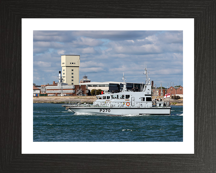 HMS Biter (P270) Photo Print - Leaving Portsmouth 2017 - Royal Navy Archer Class P2000 Patrol Vessel Posters, Prints, & Visual Artwork Hampshire Prints 10 x 8 Black Frame Yes
