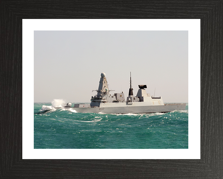 HMS Daring (D32) Photo Print - In Rough Sea 2012 - Royal Navy Type 45 Destroyer Hampshire Prints 10 x 8 Black Frame Yes