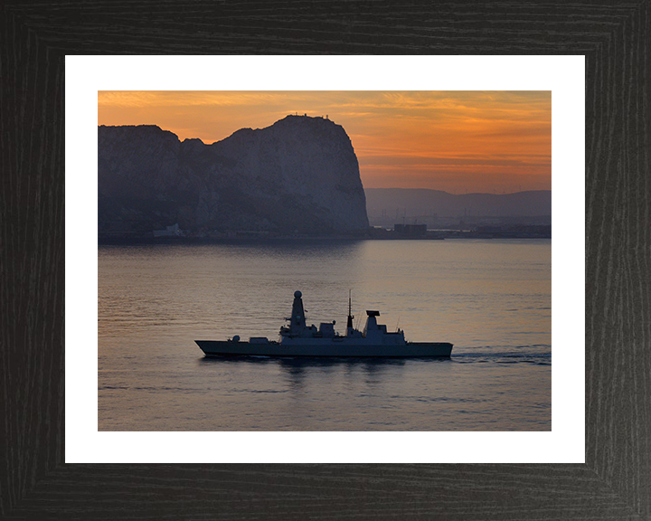HMS Dauntless (D33) Photo Print - Gibraltar 2015 - Royal Navy Type 45 Destroyer Posters, Prints, & Visual Artwork Hampshire Prints 10 x 8 Black Frame Yes