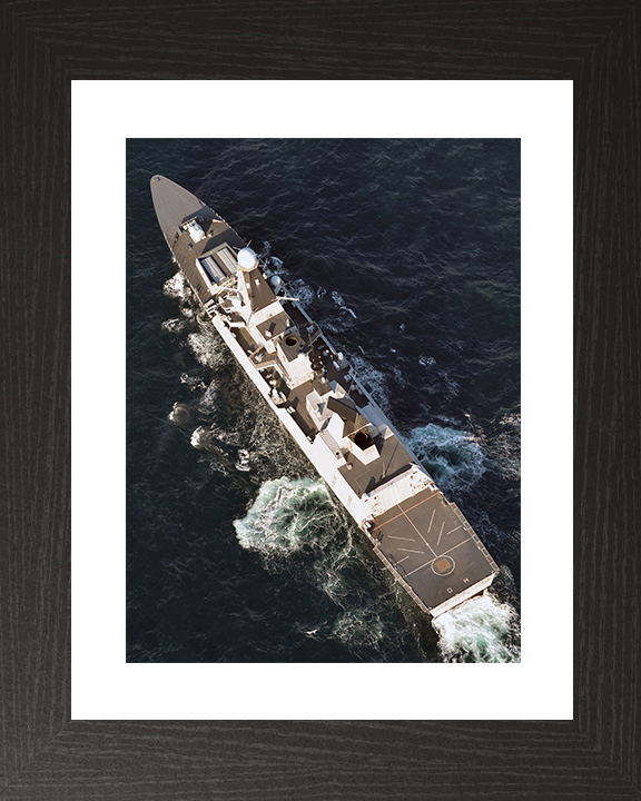 HMS Diamond (D34) Royal Navy Type 45 Destroyer From Above Photo Print Wall Art Decor Posters, Prints, & Visual Artwork Hampshire Prints 10 x 8 Black Frame Yes