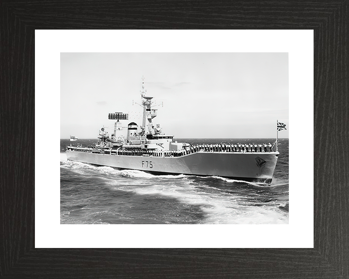 HMS Charybdis (F75) Royal Navy Leander Class Frigate Cheer Ship Photo Print Wall Art Decor Posters, Prints, & Visual Artwork Hampshire Prints 10 x 8 Black Frame Yes