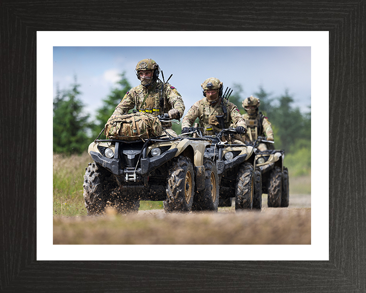 Royal Marine Commandos on Quad Bikes Photo Print - 3 Commando Brigade Hampshire Prints 10 x 8 Black Frame Yes