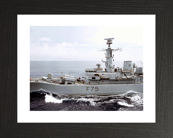 HMS Charybdis (F75) Royal Navy Leander Class Frigate During a RAS Photo Print Wall Art Decor Posters, Prints, & Visual Artwork Hampshire Prints 10 x 8 Black Frame Yes