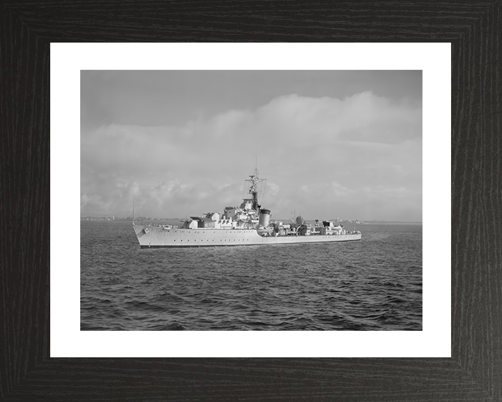 HMS Zephyr (R19) Photo Print - Spithead 1952 - Royal Navy Z Class Destroyer Hampshire Prints 10 x 8 Black Frame Yes