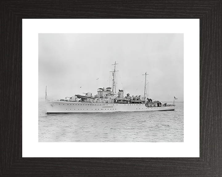 HMS Auckland (L61) Royal Navy Egret Class Sloop Port Side View Photo Print Wall Art Decor Posters, Prints, & Visual Artwork Hampshire Prints 10 x 8 Black Frame Yes