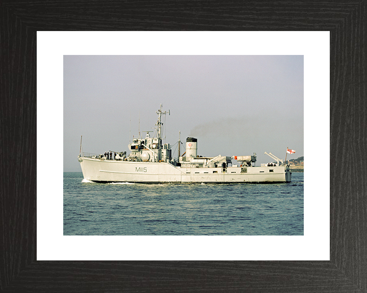 HMS Bronington (M1115) Royal Navy Ton Class Minesweeper Port Side View Photo Print Wall Art Decor Posters, Prints, & Visual Artwork Hampshire Prints 10 x 8 Black Frame Yes