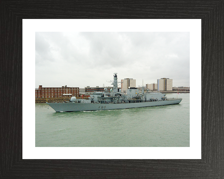HMS Grafton (F80) Royal Navy Type 23 Frigate Leaving Portsmouth 2005 Photo Print Wall Art Decor Posters, Prints, & Visual Artwork Hampshire Prints 10 x 8 Black Frame Yes