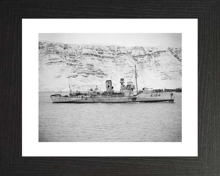 HMS Abelia (K184) Royal Navy Flower Class Corvette Photo Print Warship Wall Art Posters, Prints, & Visual Artwork Hampshire Prints 10 x 8 Black Frame Yes