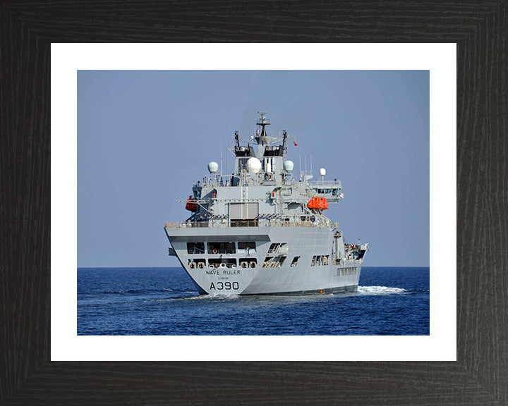 RFA Wave Ruler (A390) Photo Print - Stern View - Royal Fleet Auxiliary Wave Class Fleet Tanker Hampshire Prints 10 x 8 Black Frame Yes