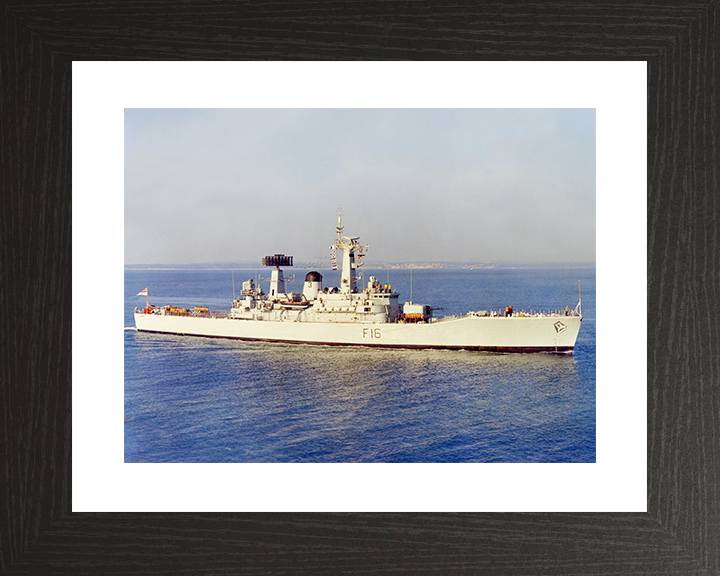 HMS Diomede (F16) Royal Navy Leander Class Frigate Entering Portsmouth Photo Print Wall Art Decor Posters, Prints, & Visual Artwork Hampshire Prints 10 x 8 Black Frame Yes