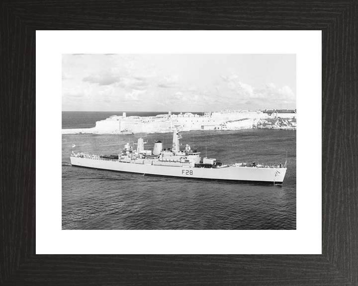 HMS Cleopatra (F28) Royal Navy Leander Class Frigate Valletta Malta Photo Print Wall Art Decor Posters, Prints, & Visual Artwork Hampshire Prints 10 x 8 Black Frame Yes
