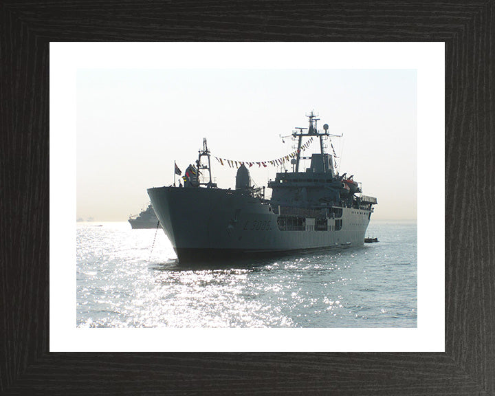 RFA Sir Galahad (L3005) Photo Print - Dress Ship - Royal Fleet Auxiliary Round Table Class Ship Hampshire Prints 10 x 8 Black Frame Yes