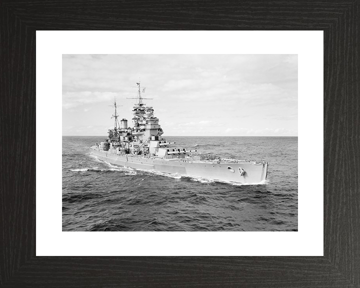 HMS Duke of York (17) Royal Navy King George V Class Battleship Underway Photo Print Wall Art Decor Posters, Prints, & Visual Artwork Hampshire Prints 10 x 8 Black Frame Yes