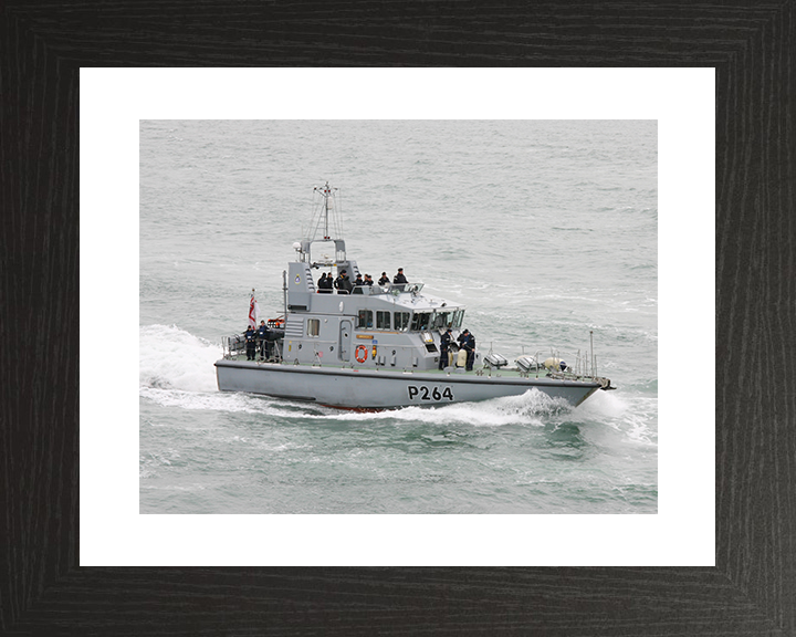 HMS Archer (P264) Royal Navy Archer Class P2000 Patrol Vessel At Speed Photo Print Wall Art Decor Posters, Prints, & Visual Artwork Hampshire Prints 10 x 8 Black Frame Yes