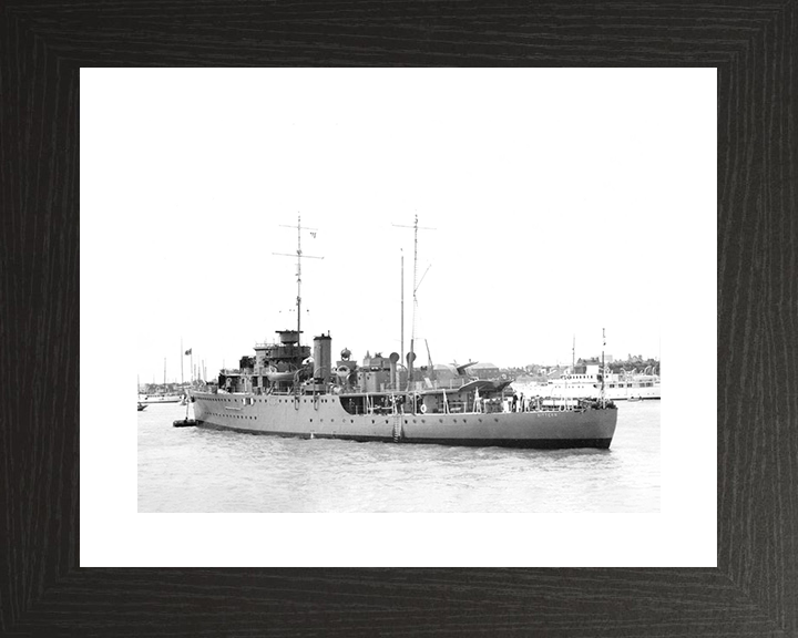 HMS Bittern (L07) Royal Navy Bittern Class Sloop Warship At A Buoy Photo Print Wall Art Decor Posters, Prints, & Visual Artwork Hampshire Prints 10 x 8 Black Frame Yes