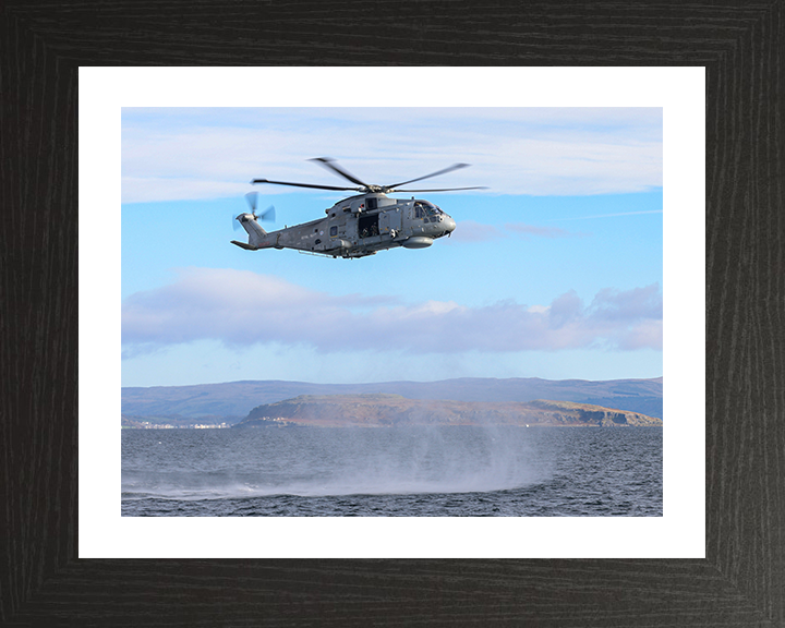 Merlin Helicopter Hovering above the sea Photo Print - Royal Navy Aircraft