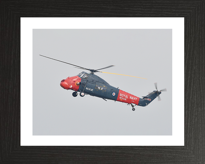 Westland Wessex HU5 Rescue Helicopter in Flight 2021 Photo Print - Royal Navy Aircraft Posters, Prints, & Visual Artwork Hampshire Prints 10 x 8 Black Frame Yes