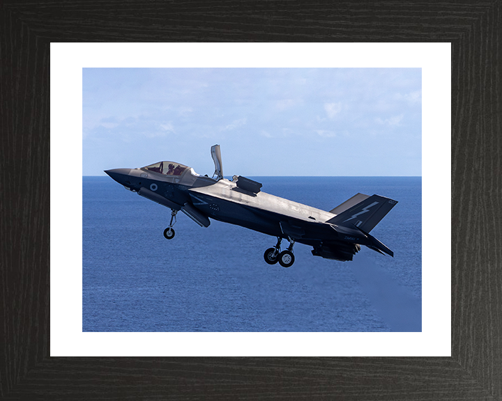 F-35B Lighting Jet Takeoff Aug 2025 Photo Print - Royal Navy Aircraft Posters, Prints, & Visual Artwork Hampshire Prints 10 x 8 Black Frame Yes