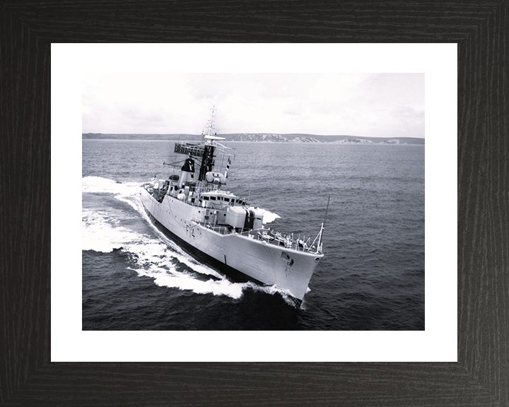HMS Leopard (F14) Photo Print - Underway 1966 - Royal Navy Leopard Class Frigate Posters, Prints, & Visual Artwork Hampshire Prints 10 x 8 Black Frame Yes