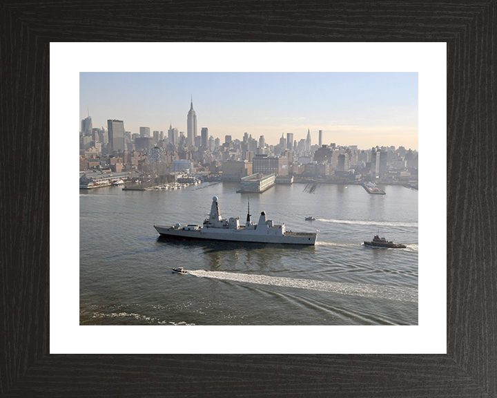 HMS Daring (D32) Royal Navy Type 45 Destroyer New York 2010 Photo Print Wall Art Decor Posters, Prints, & Visual Artwork Hampshire Prints 10 x 8 Black Frame Yes