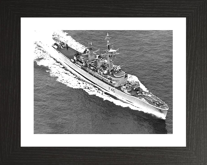 HMS Minerva (F45) Photo Print - at sea - Royal Navy Leander Class Frigate Posters, Prints, & Visual Artwork Hampshire Prints 10 x 8 Black Frame Yes