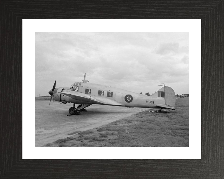 RAF Avro 652A Anson on the Ground Photo Print - Royal Air Force Aircraft Hampshire Prints 10 x 8 Black Frame Yes