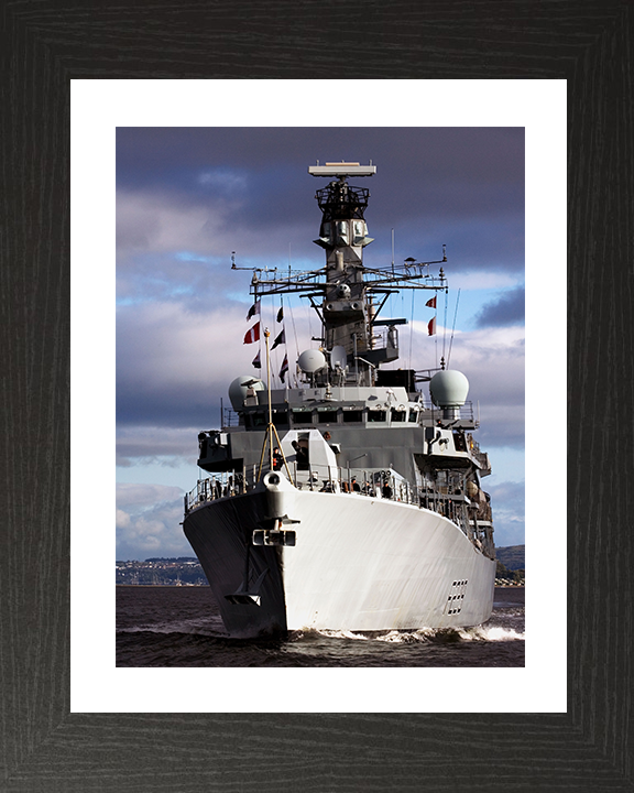 HMS Lancaster (F229) Photo Print - Bow View 2007 - Royal Navy Type 23 Frigate Hampshire Prints 10 x 8 Black Frame Yes