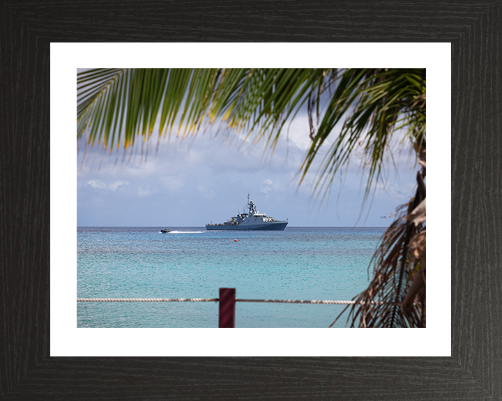 HMS Trent (P224) Photo Print - Cayman Islands - Royal Navy River Class Patrol Vessel Hampshire Prints 10 x 8 Black Frame Yes