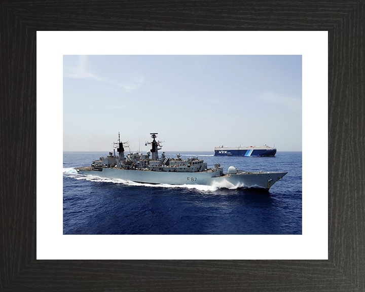 HMS Chatham (F87) Royal Navy Type 22 Frigate Underway Starboard View Photo Print Wall Art Decor Posters, Prints, & Visual Artwork Hampshire Prints 10 x 8 Black Frame Yes