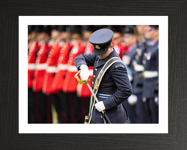 RAF Regiment officer replacing sword Photo Print - Royal Air Force Hampshire Prints 10 x 8 Black Frame Yes