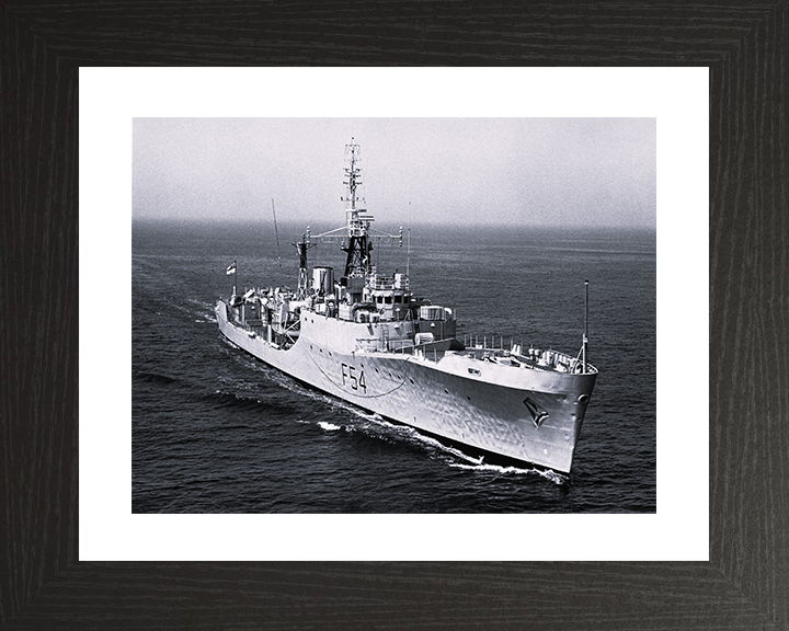 HMS Hardy (F54) Photo Print - At Sea 1967 - Royal Navy Blackwood Class Frigate Hampshire Prints 10 x 8 Black Frame Yes