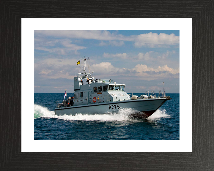 HMS Raider (P275) Photo Print - At Sea 2009 - Royal Navy Archer Class P2000 Patrol Vessel Hampshire Prints 10 x 8 Black Frame Yes